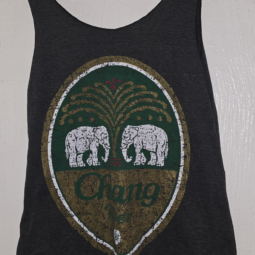 Dark Gray Tank Top with Elephant Graphic